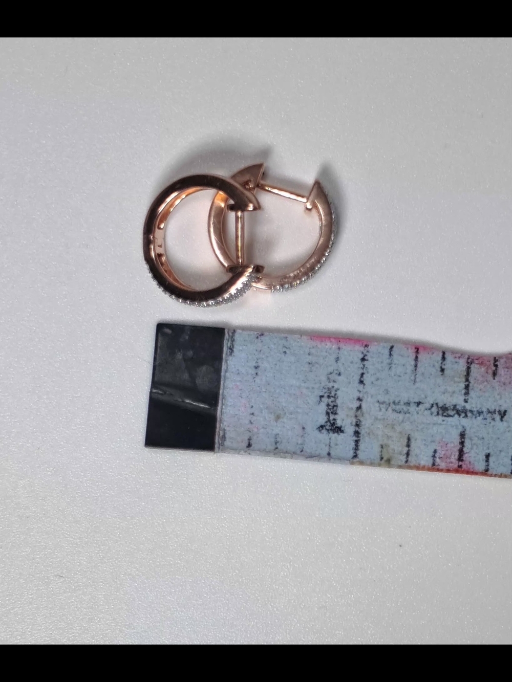 925 Sterling Silver And Natural Diamond Huggie Hoops NWT - Picture 4 of 4